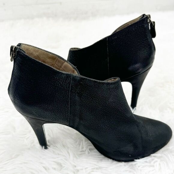 Massimo Dutti Pebbled Leather Stiletto Ankle Booties - Picture 1 of 9